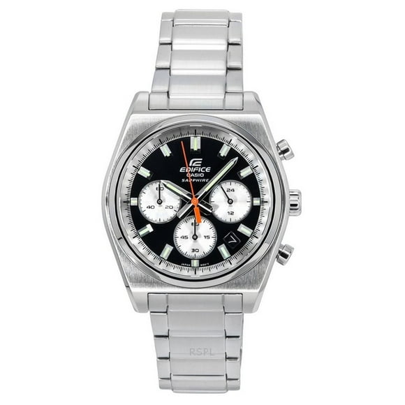 Casio Edifice Analog Chronograph Stainless Steel Black Dial Quartz EFB-730D-1AV 100M Men's Watch