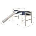 thumbnail image 3 of Pivot Direct PD-750TW-B Twin Size Tent Loft with Slide & Slat-Kits Mattress Ready - White & Blue, 3 of 5