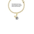 Delight Jewelry Silvertone Capital Letter F Pebble Disc Gold