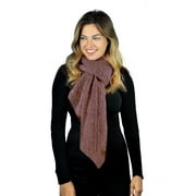 C.C Women's Boucle Knit Bias Cut Whipstitched Edged Long Scarf Wrap, Grapeade