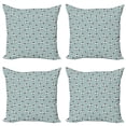 thumbnail image 1 of Ambesonne Cat Throw Pillow Cover 4 Pack, Kittens with Giant Glasses, 20", Seafoam Black and White, 1 of 2