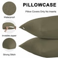 thumbnail image 5 of Olive Green Lumbar Pillow Covers 20x12 Inch Set of 2, Farmhouse Solid Green Color Modern Art Waterproof Outdoor Pillow Covers, Decorative Cushion Pillowcases for Couch, Sofa, Bed, Garden, Patio, 5 of 9