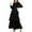 Black, variant on Efsteb Fall Dresses for Women Long Sleeve Tassel Dress High Waist Crew Neck Layered Maxi Dresses Cocktail Party Flowy Dress (Black,XL)