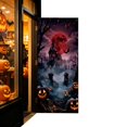 thumbnail image 3 of Leeye Halloween Cloth Door Curtain Non Woven Banner with Hooks Strips Ribbon for Wall Window Porch Decoration Party Indoor Outdoor1ml with Black Ribbon and Glue Red 180cm, 3 of 8