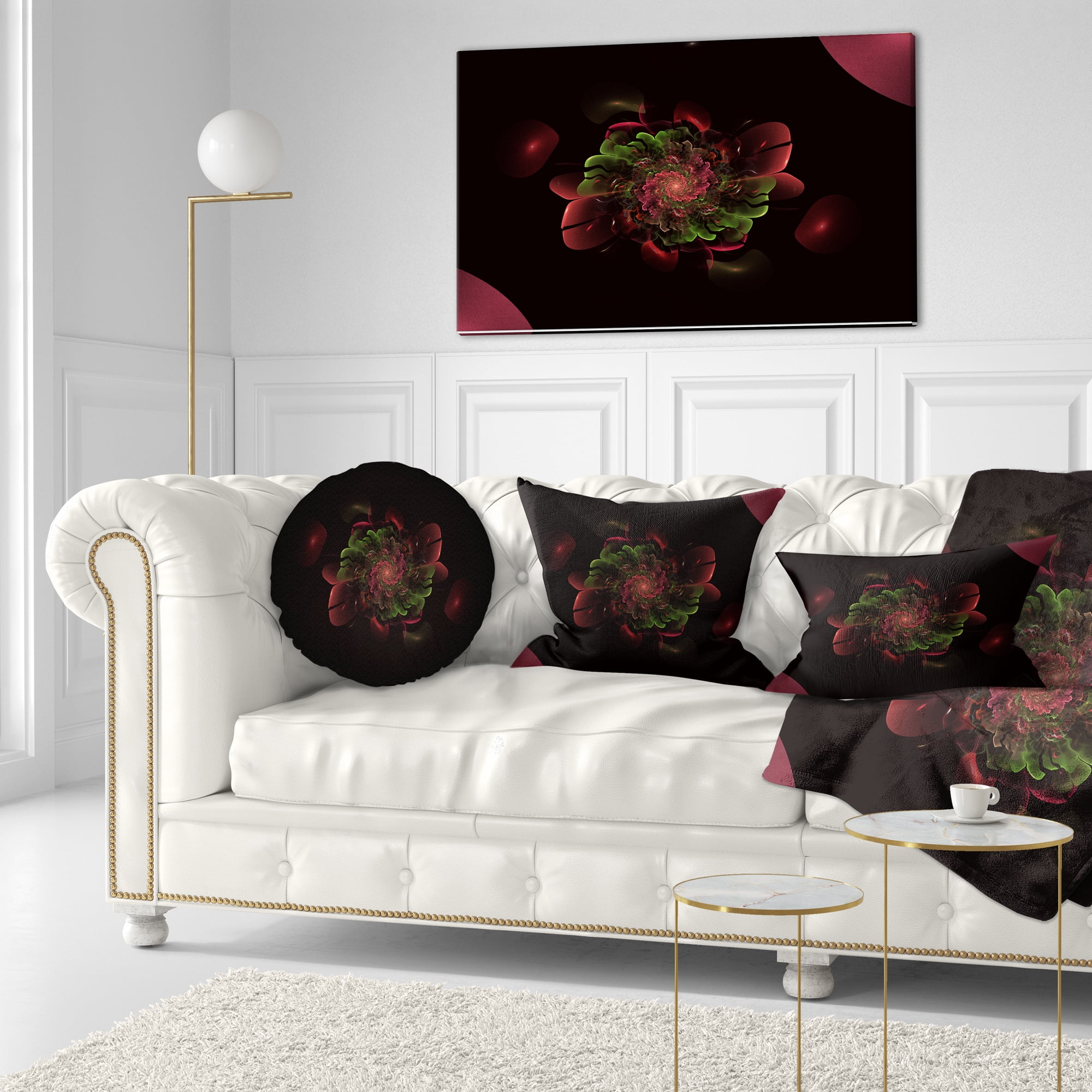 Designart 12" x 20" Green Polyester Throw Pillow