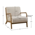 thumbnail image 3 of JERFIT Mid-Century Modern Lounge Chair with Polyester Upholstery, Cream Accent Living Room Armchair, Solid Wood Frame for Comfortable Seating, 3 of 8
