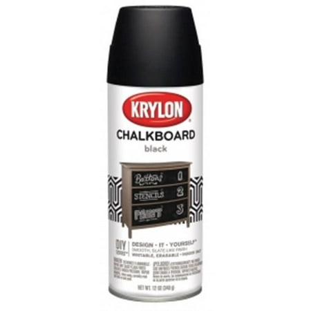 Krylon K0807 12 oz Chalkboard Spray Paint, Black