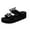 Black, variant on JeashCHAT Slip On Slide Sandals for Women Summer Sandals Ladies Sandals Casual Slippers Beach Shoes (Black)