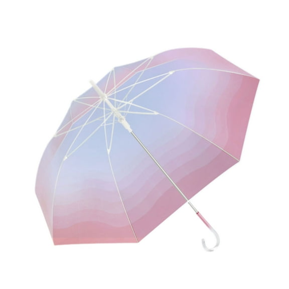 Acahhotxx Rain Umbrellas, Creative Clear Rain Umbrella with Curved Handle, Automatic Open 8Rib Large Umbrella Rain Shelter Gear