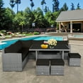 thumbnail image 4 of Patiojoy 7-Piece Wicker Patio Furniture Set Outdoor Rattan Sofa Set Conversation Couch Set Black, 4 of 10
