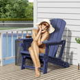 thumbnail image 2 of Chiccushion Adirondack Chair with Cup Holder, HDPE All-Weather Patio Chairs for Poolside, Backyard, Deck, Fire Pit, Navy Blue, 2 of 8