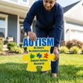 thumbnail image 2 of Autism Awareness Puzzle Piece Yard Sign, 21" x 21.5" Outdoor Lawn Decoration with Stakes, Weatherproof Corrugated Plastic, “Be Aware Be Understanding” Support Sign, 2 of 8