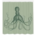 thumbnail image 2 of Ambesonne Octopus Shower Curtain, Marine Animal Tentacles Art, 69"Wx70"L, Laurel Green, 2 of 4