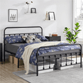 thumbnail image 1 of Yaheetech Classic Iron Metal Platform Bed with High Headboard and Footboard, Full, Black, 1 of 10