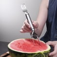 thumbnail image 3 of Ludlz Watermelon Fork Slicer 2-in-1 Cutting Tool Reusable Professional Manual Slicing Stainless Steel Quickly Safe Melon Fruit Cutter Slicer Kitchen Gadget, 3 of 7