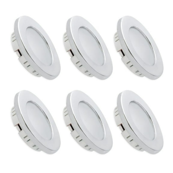 12V LED Recessed Ceiling Light Cool White Silver Shell 2.75inch RV Marine x6