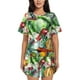 thumbnail image 1 of Fotbe Vegan1 Conjunto de Pijama Estampado para Mujer, 2 Piezas, Ropa de Dormir con Camiseta de Manga Corta y Shorts Suaves-Small, 1 of 6