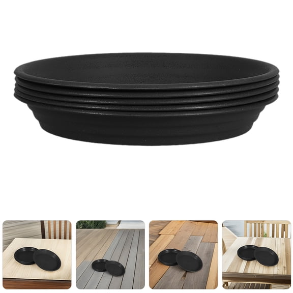 WHAMVOX 5 Pcs Thickened Water Tray 25.00X25.00X3.00CM Black