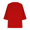 thumbnail image 5 of Guieoi Womens Tops Plus Size Women's Trendy Fall V Neck Three-quarter Sleeve Solid Red Black*Friday/Cyber*Monday, 5 of 6
