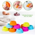 thumbnail image 3 of Moldes reutilizables para envoltorios de cupcakes, moldes de silicona de grado alimenticio para hornear para usos múltiples, fácil limpieza, aptos para lavavajillas, ideales para mini gugelhupf y, 3 of 6