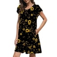 thumbnail image 1 of SMihono Robe Bohème d'Été pour Femmes Grande Taille Mode pour Femmes Robe Décontractée à Manches Courtes Croisées Col Rond avec Poche Imprimée, 1 of 7