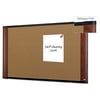 3M Widescreen Cork Board, 48"x 36", Mahogany-Finish Frame