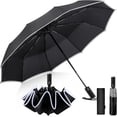 thumbnail image 1 of Paraguas Plegable Automático, Paraguas de Bolsillo para Lluvia y Sol, Sombrilla Plegable Grande Resistente al Viento con Protección UV y Borde Reflectante de Seguridad, Ligero y Portátil, 1 of 5