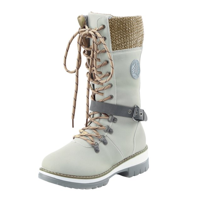 NECHOLOGY Botas Mujer Zapatos Botines de mujer Botas cálidas Botas de media Botas de exterior Botas duraderas de invierno Botas térmicas para mujer Botas de nieve para mujer (Beige, 8.5)