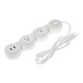 thumbnail image 1 of Esquirla Bande Plate de Chargeur Déformable avec Ports et 3/4/5 Prises Multiples, avec Rallonge de 5 Pi - Blanc 3 Prises, 1 of 6