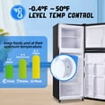 thumbnail image 4 of TACOOL 5.0 Cu.ft Double Door Mini Fridge with Top Freezer Compact Refrigerator for Home, Grey, New, 4 of 7