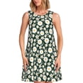 thumbnail image 1 of Balery White Daisies and Bee Vestidos de verano para mujer con estampado: vestido holgado sin mangas, vestido playero informal y cómodo para días calurosos., 1 of 7