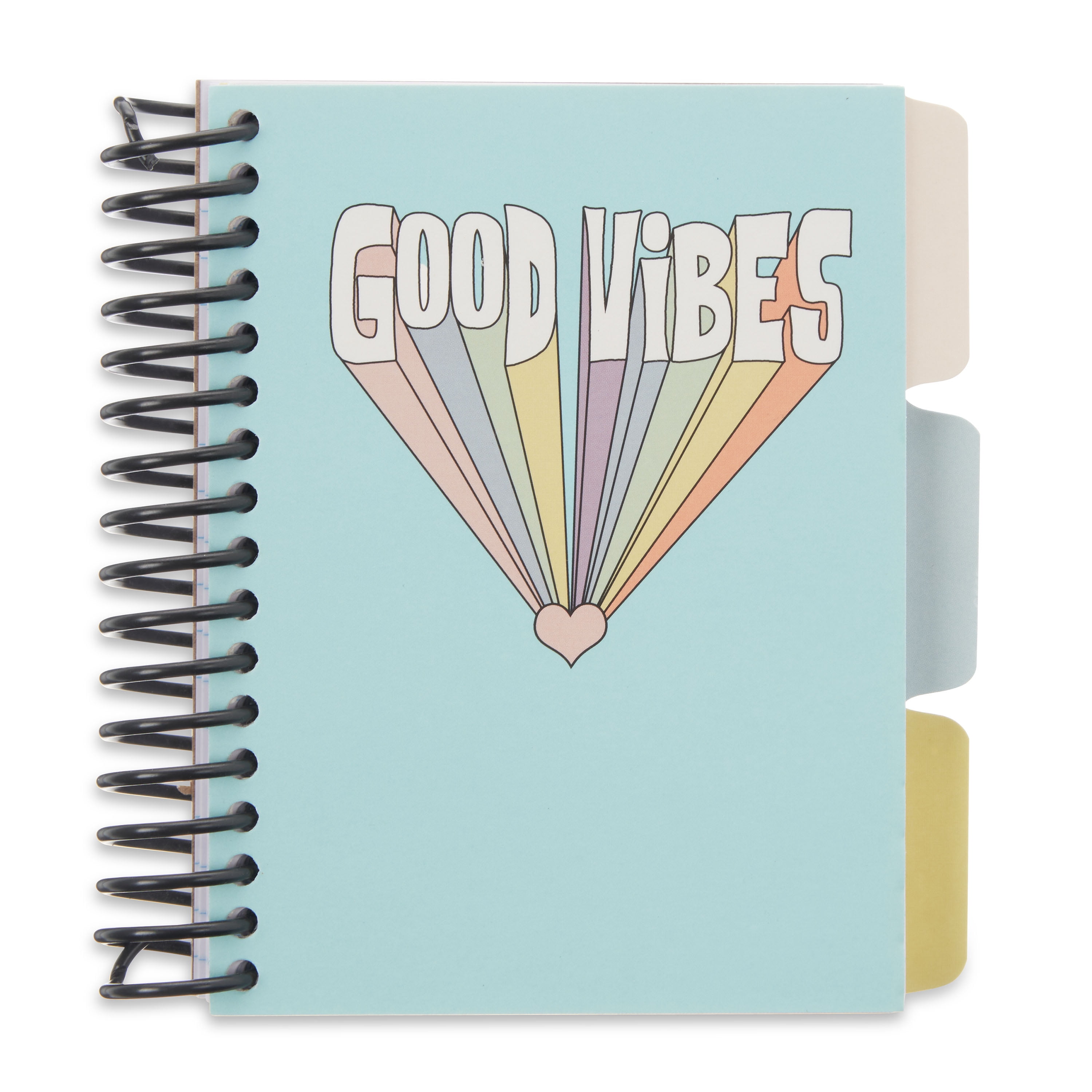 Pen+Gear 3-Subject Notebook, Blue with Good Vibes, 4' x 5.5'