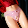 thumbnail image 1 of WILLBEST Womens Cotton Underwear Plus Size Hi Cut and Alluring Transparent Lace Embroidered Open Back Briefs for Wear Breathable Unbeatable Softness Sensational, 1 of 3