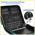 thumbnail image 4 of Zipper Binder with Shoulder Strap 2 inch 3 Ring Waterproof File Folder Organizer Bag 500 Sheet Mystical Forest, 4 of 8