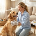 thumbnail image 6 of Disposable Pet Cleaning Gloves And Wipes, Waterless Bathing, Deodorizing And Massaging - Soft Non-Woven Gloves, Daily Care And Travel Essentials, 8*6 Inches, 6-Pack., 6 of 6