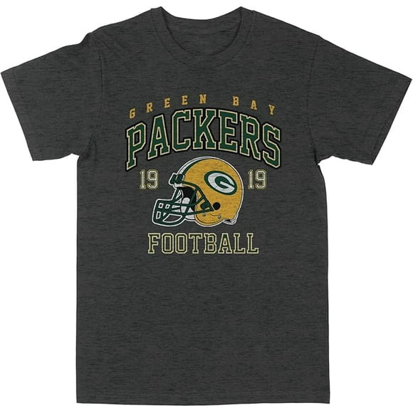 NFL Green Bay Packers Helmet Logo Charcoal T-Shirt
