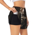 thumbnail image 3 of Lsque Victorian Gentle Cat Printed Women's Running Shorts with Liner Pockets,Elastic Quick Dry Workout Athletic Gym Yoga Shorts,Womens High Waist Shorts-XX-Large, 3 of 9