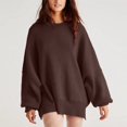 thumbnail image 3 of Stylish Women's Pullover Sweater - Loose Autumn and Winter Casual Fashion Neck Split Knitting Design for Cozy Comfort, 3 of 5