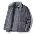 thumbnail image 2 of purcolt Men's Big & Tall Faux Leather Bomber Jackets, Button Down Work Cargo Jackets Fall Winter Thickened Warm Trucker Jackets Coat with Pockets, 2 of 9