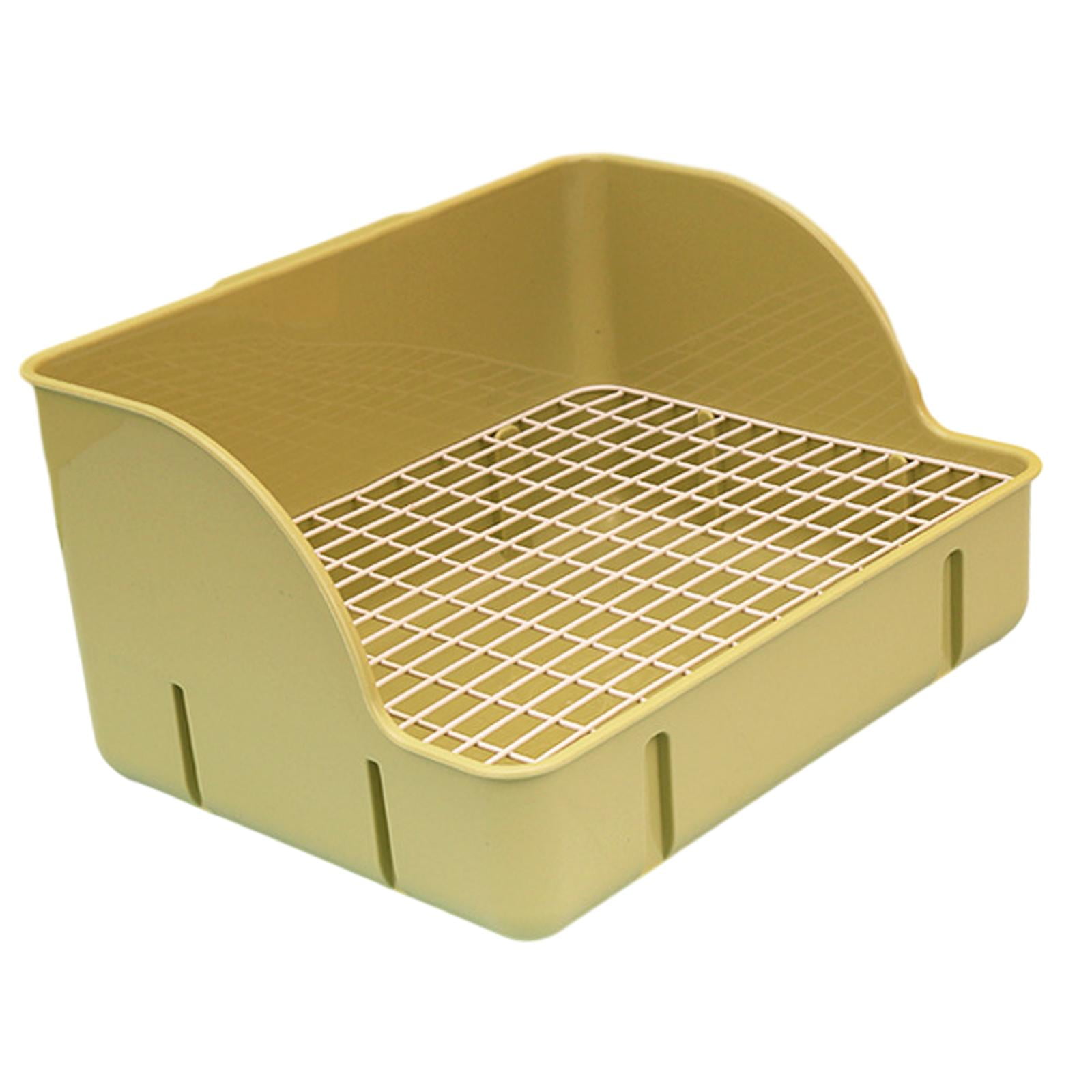 Bvdfgk Litter Box Cage Toilet Bedding Box Corner Litter Pan Potty for Bunny Guinea Pigs green steel mesh
