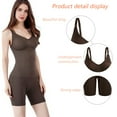 thumbnail image 4 of Body para mujer, moldeador de abdomen, sin costuras, hasta medio muslo, moldeador de cuerpo completo, ajustable, marrón, 4 of 6