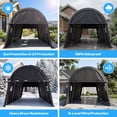 thumbnail image 5 of HOTEEL Carport 12x20ft Heavy Duty Portable Garage with All-Steel Metal Frame & Vents, All-Season Round Style Outdoor Storage Shed for Car, Truck, Boat, Patio Furniture Anti-Snow Waterproof, 5 of 9