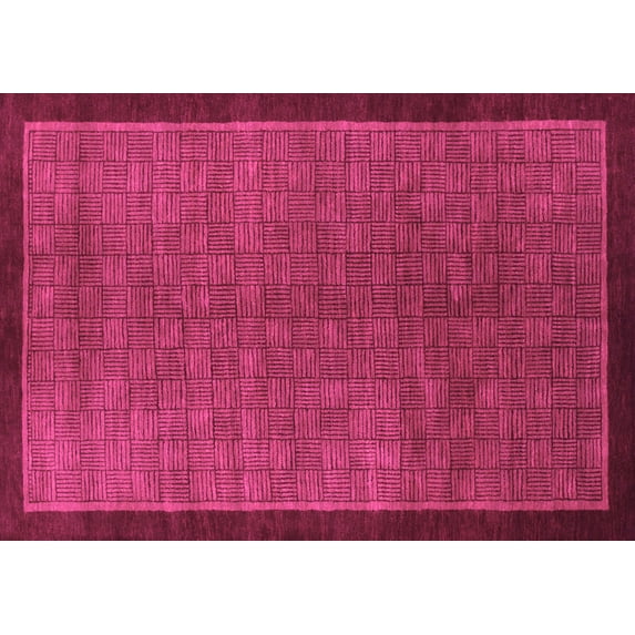 Ahgly Company Indoor Rectangle Abstract Pink Modern Area Rugs, 6' x 9'