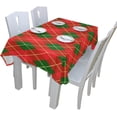 thumbnail image 5 of Coolnut 60"X90" Red Green Tartan Tablecloth Modern Practical Gift for Home Decoration Spill Proof Cloth Washable for Dinner Picnices, 5 of 6
