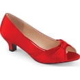 thumbnail image 2 of 2" Kitten Heel Open Toe Pump - Red Satin, 13, 2 of 2