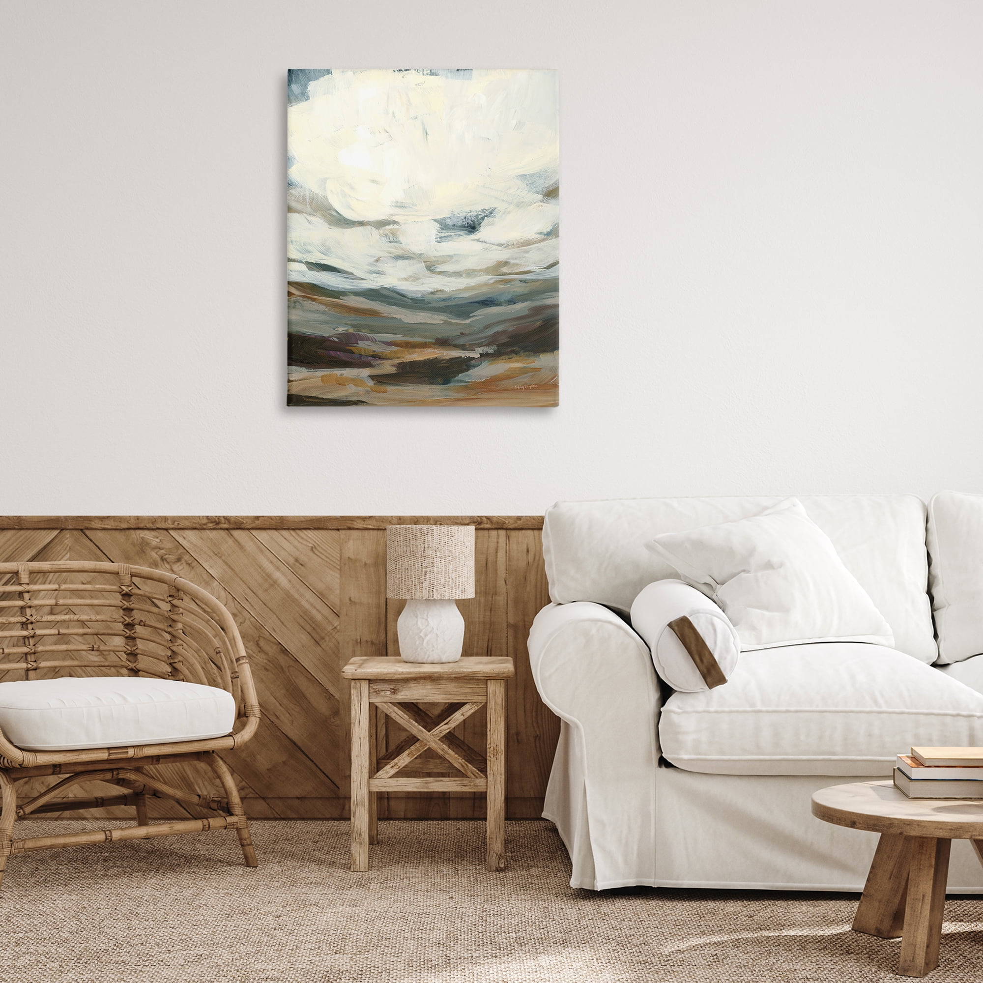 Stupell Industries Abstract Heavy Clouds Landscape Painting Gallery Wrapped Canvas Art Print Wall Art, 30 x 40