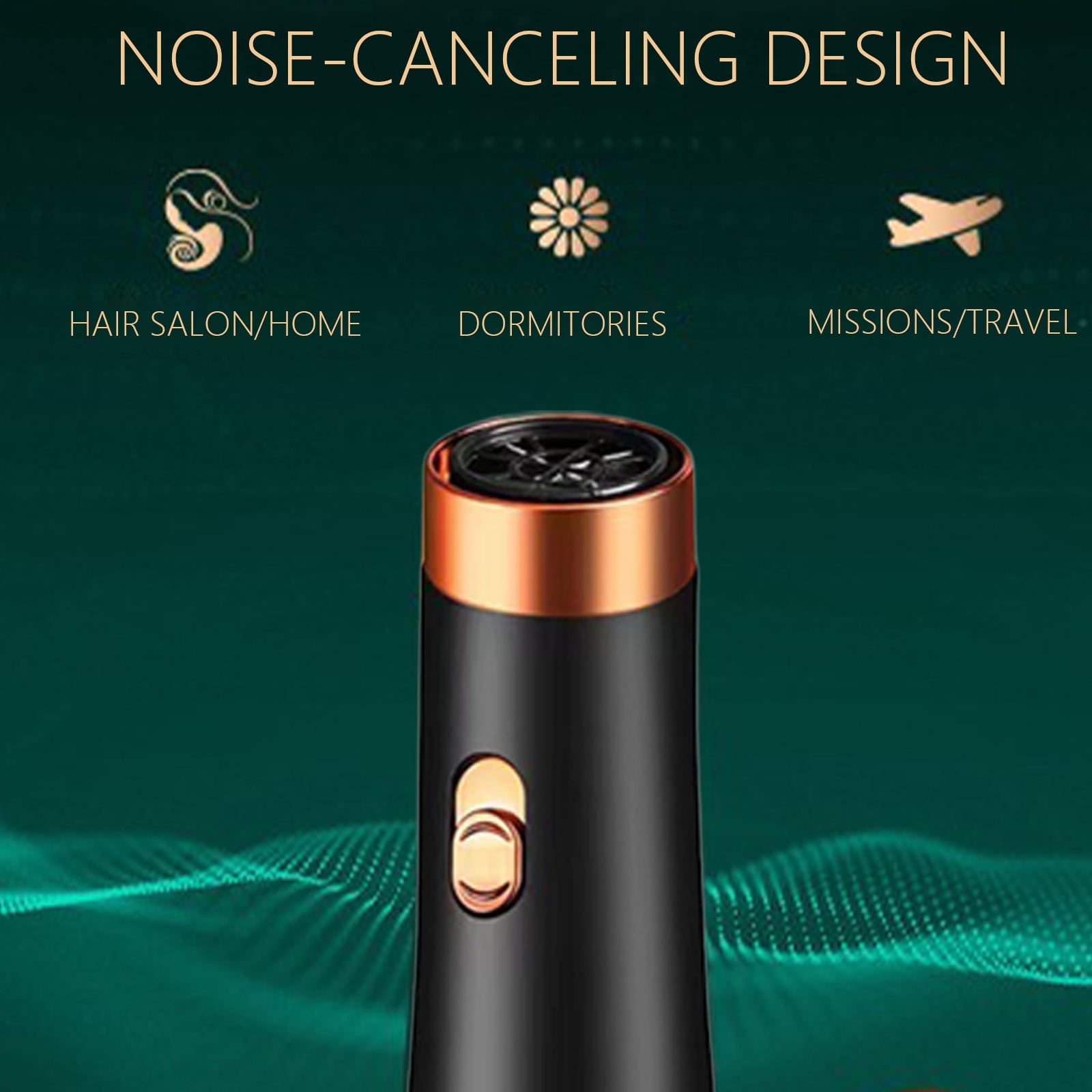 Blueek 3-in-1 Hot Aired Curling Combo, for Styling And Frizz Control, Negative Ionic Blow Hair Dryer Brush Volumizer, 3 Detachable Auto-Rotating Curling Brush (Black)(1#)