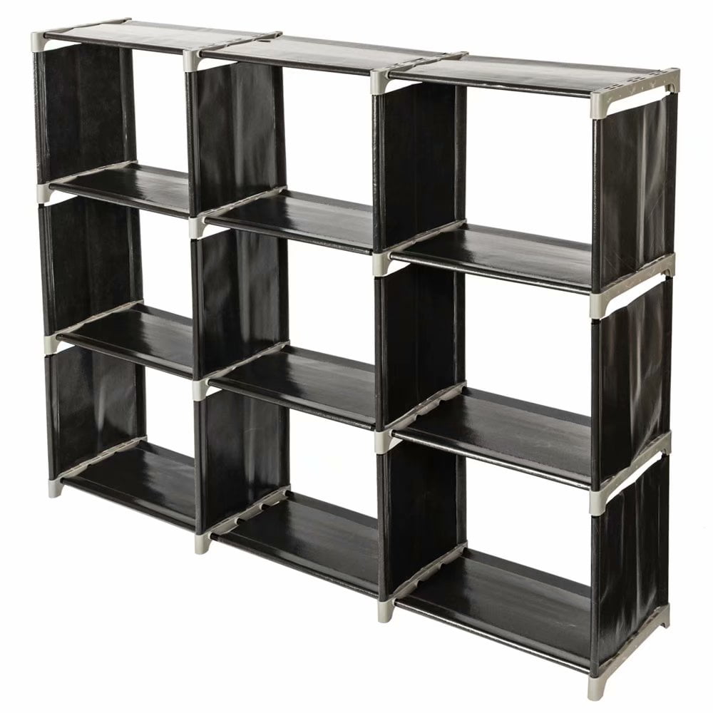Cube Storage 9 Closet Organizer, 9 Cube Bookcase Black