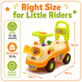 thumbnail image 3 of JoyStone Ride On Push Car for Toddlers, Push Walker Ride On Car with Lights, Music and Horn, Under Seat Storage, Push Car for Boys Girls, Orange, Bear, 3 of 9