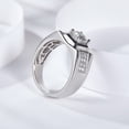 thumbnail image 4 of 1 Carat Moissanite Ring for Men D Color VVS1 925 Sterling Silver Round Cut Moissanite Engagement Rings Simulated Diamond Ring Lab Created Diamond Ring, 4 of 6
